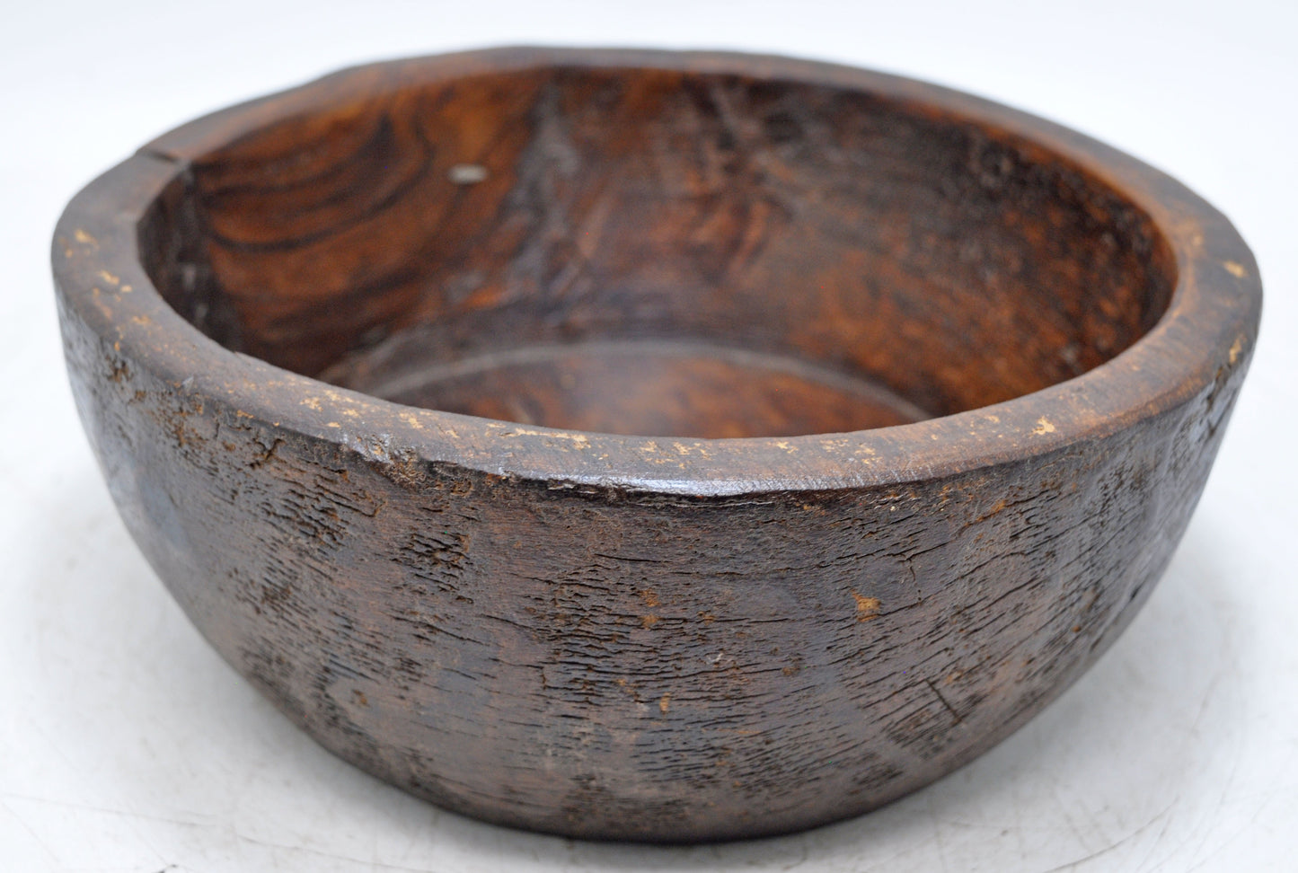 Antique Wooden Dough Kneading Parat Bowl Original Old Hand Carved
