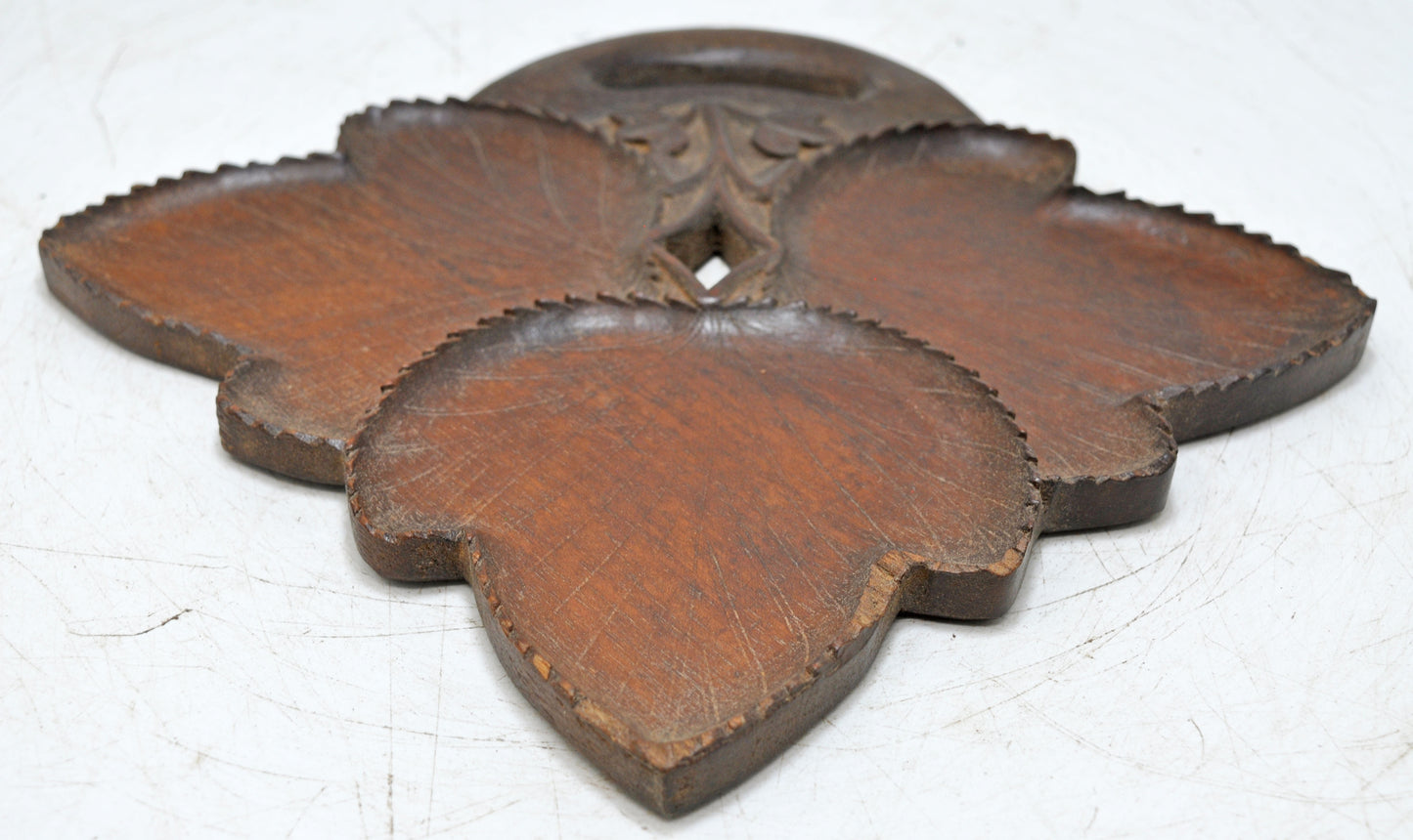 Vintage Wooden Small Serving Tray Original Old Hand Carved