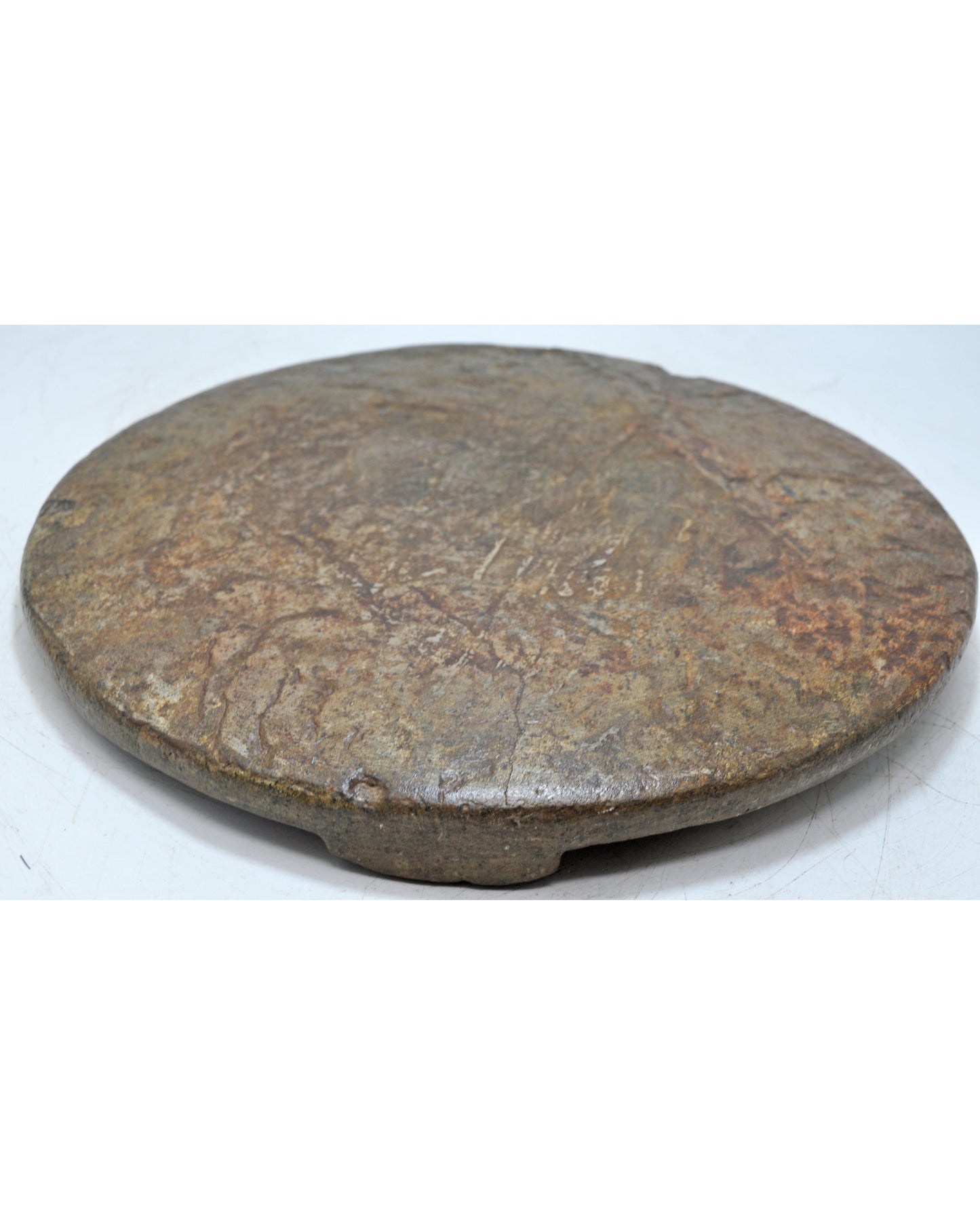 Antique Sand Stone Large Round Chapati Bread Rolling Plate Original Old Hand Carved