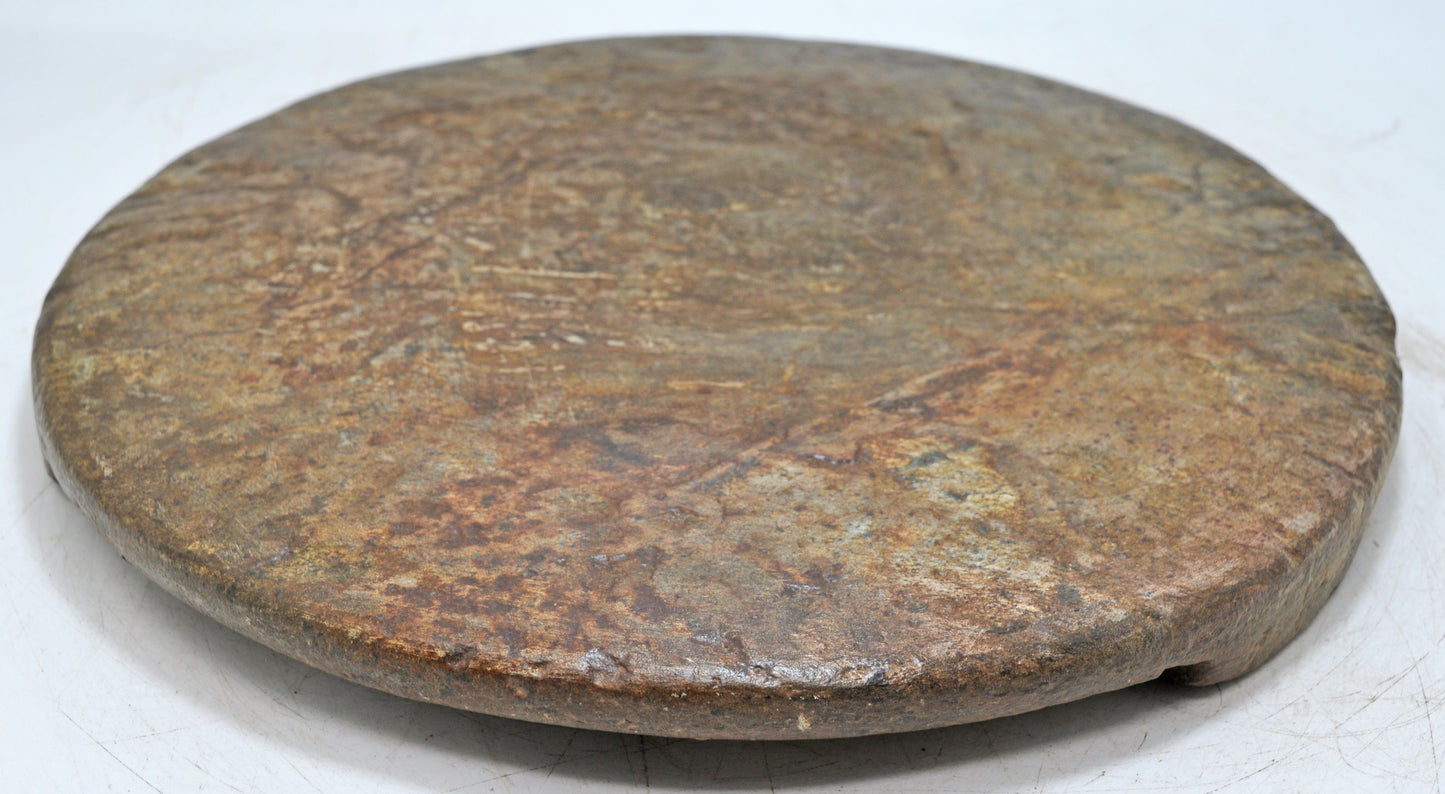 Antique Sand Stone Large Round Chapati Bread Rolling Plate Original Old Hand Carved