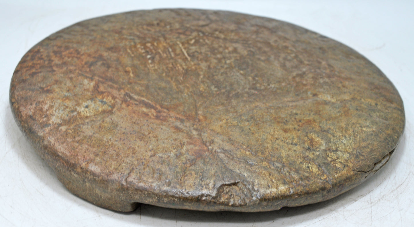 Antique Sand Stone Large Round Chapati Bread Rolling Plate Original Old Hand Carved