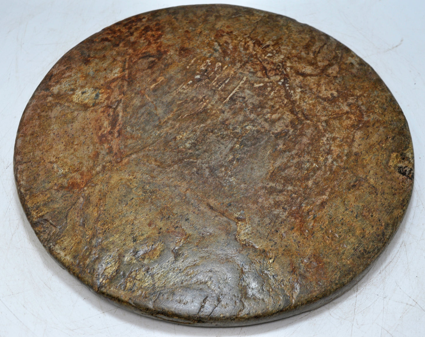 Antique Sand Stone Large Round Chapati Bread Rolling Plate Original Old Hand Carved