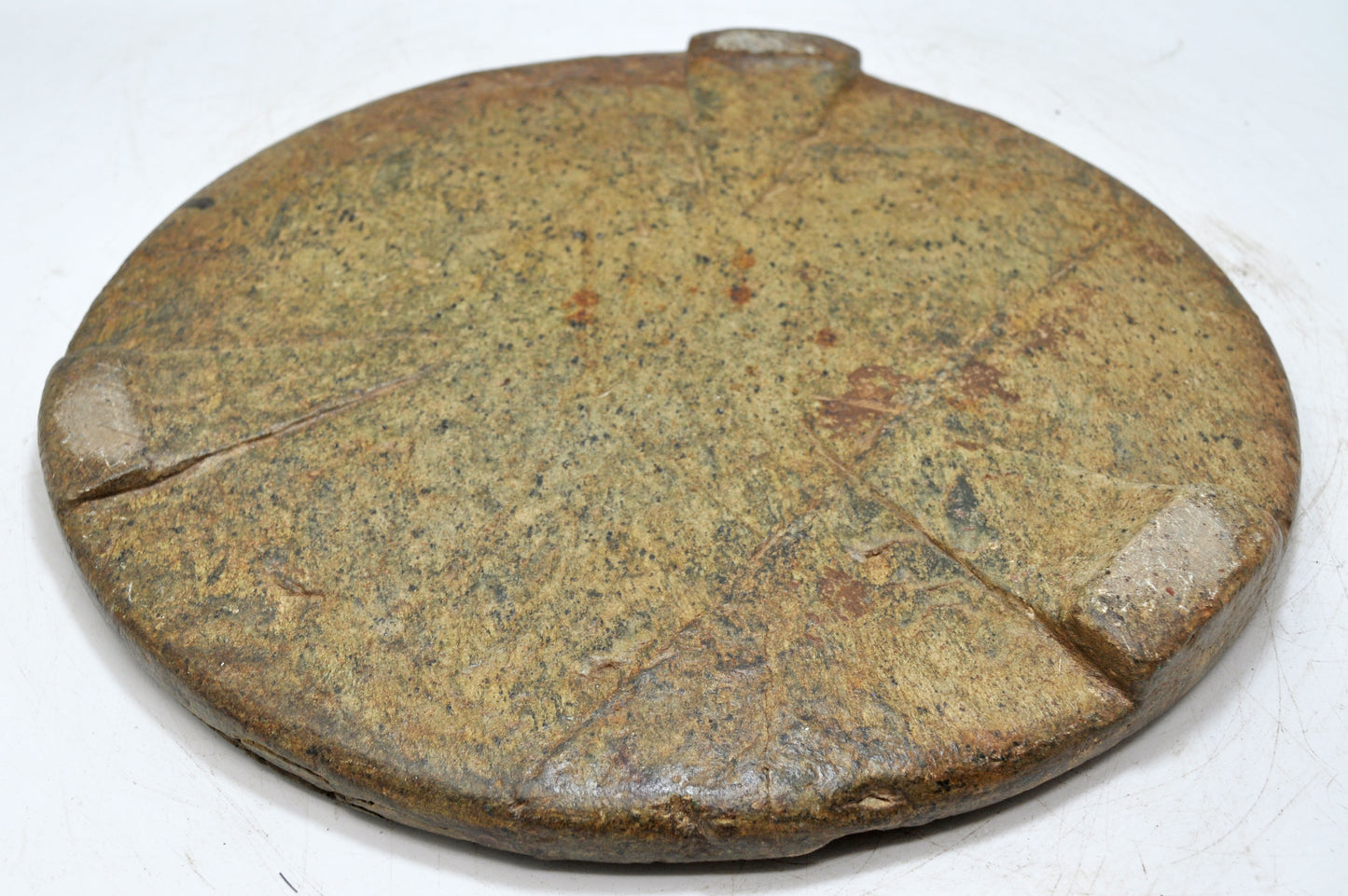 Antique Sand Stone Large Round Chapati Bread Rolling Plate Original Old Hand Carved