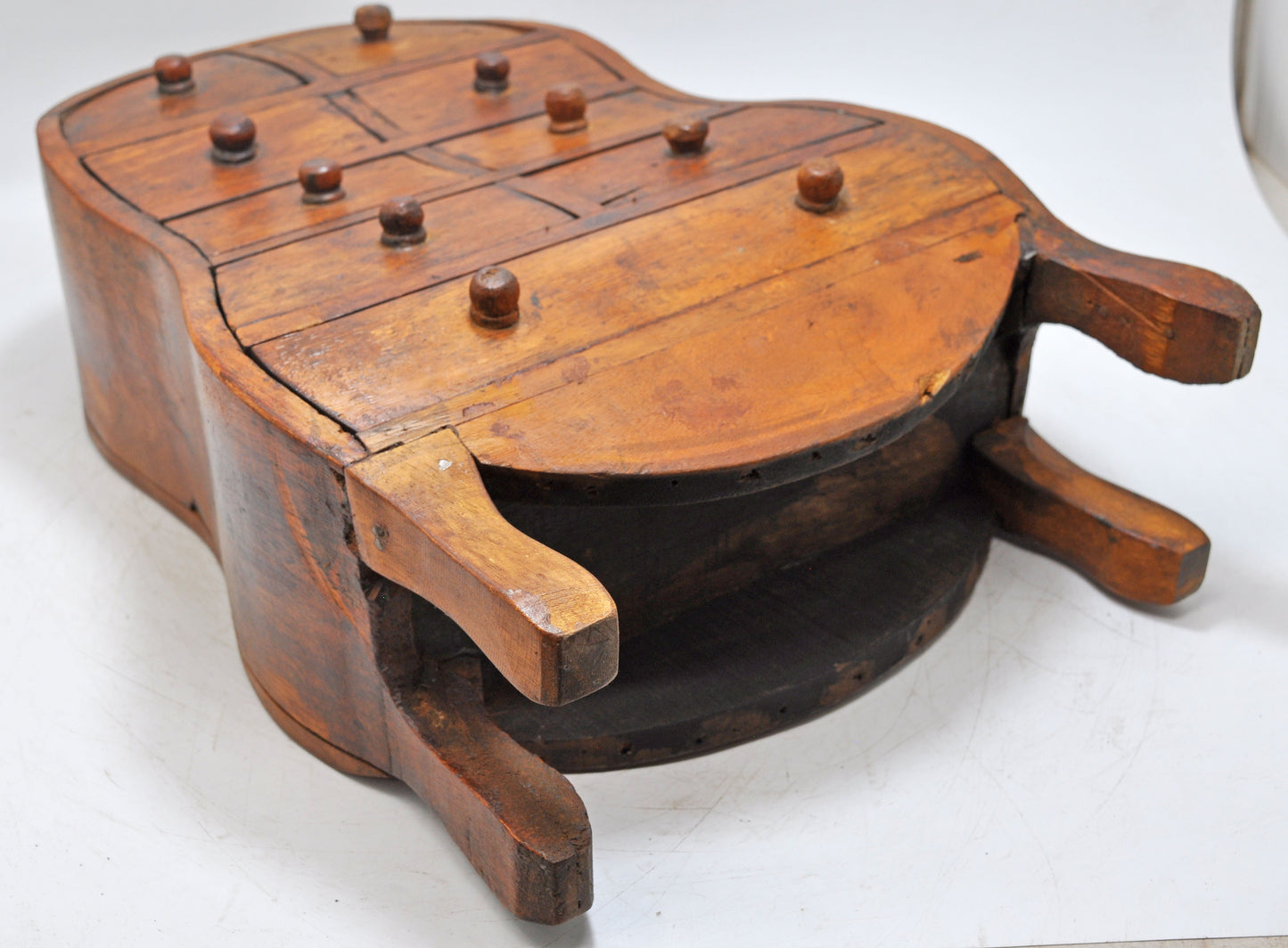 Vintage Wooden Drawers Storage Jewelery Box Orignal Old Hand Crafted
