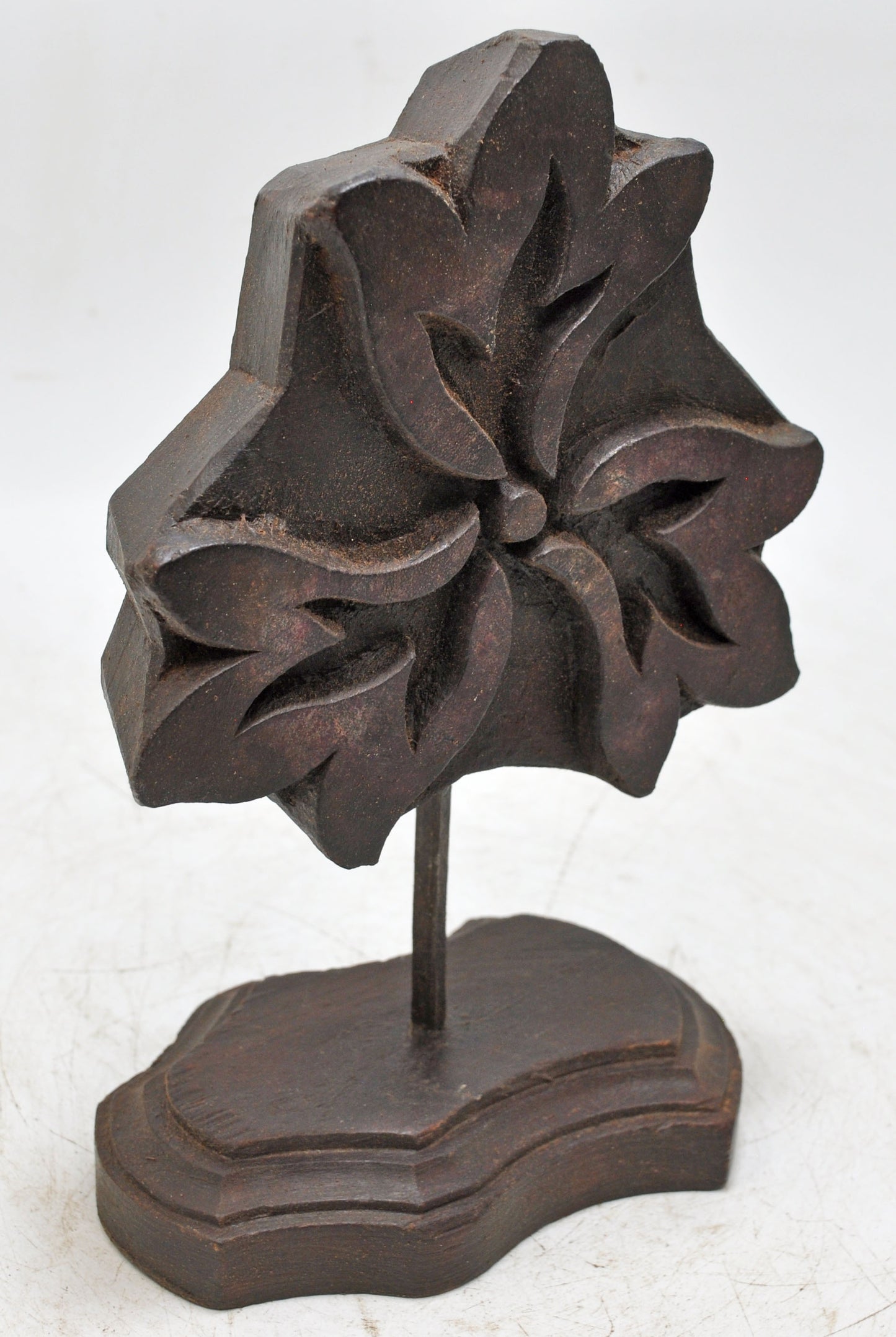 Antique Wooden Floral Carving Panel Plaque Original Old Hand Carved