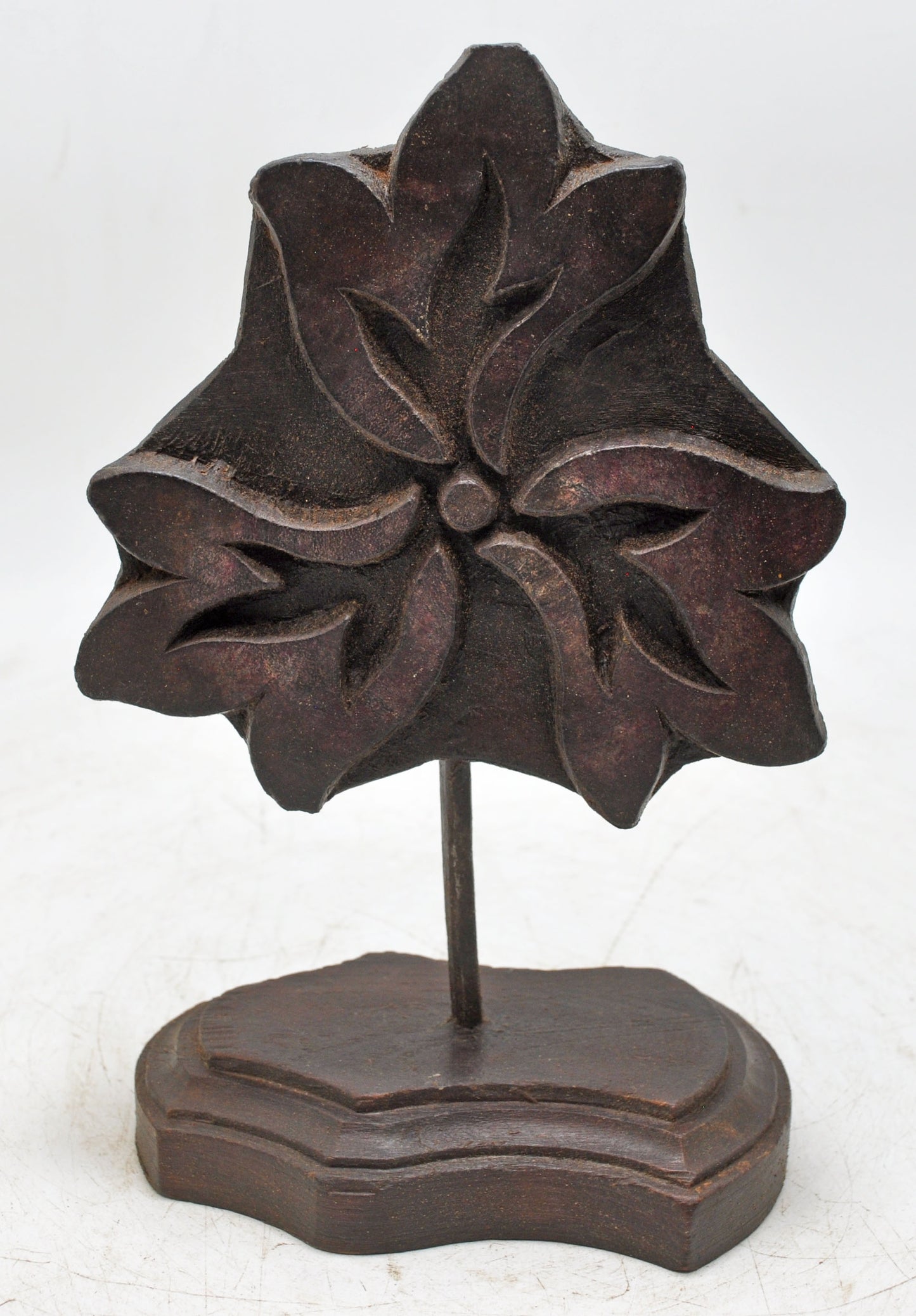 Antique Wooden Floral Carving Panel Plaque Original Old Hand Carved