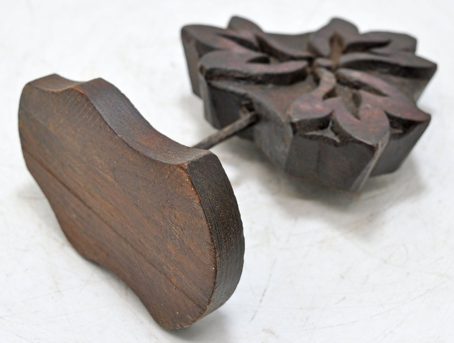 Antique Wooden Floral Carving Panel Plaque Original Old Hand Carved