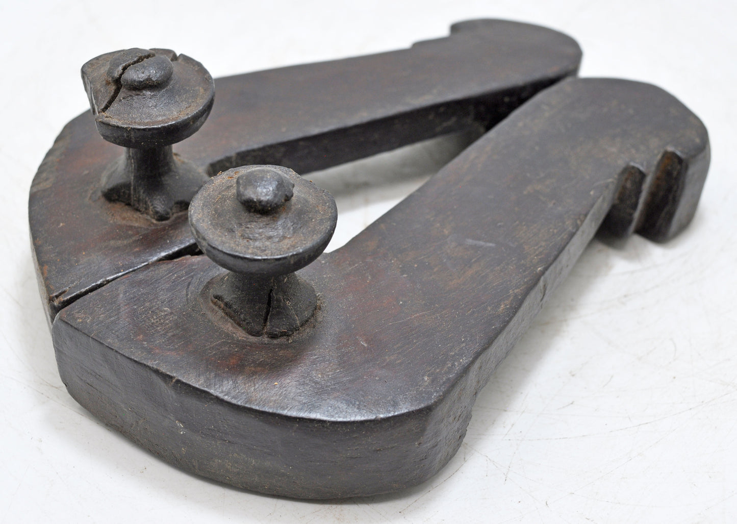 Antique Wooden Holy Man's Slippers Pair Original Old Fine Hand Carved
