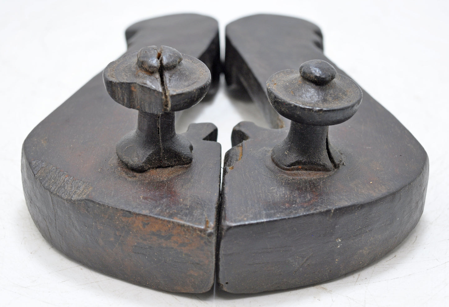 Antique Wooden Holy Man's Slippers Pair Original Old Fine Hand Carved