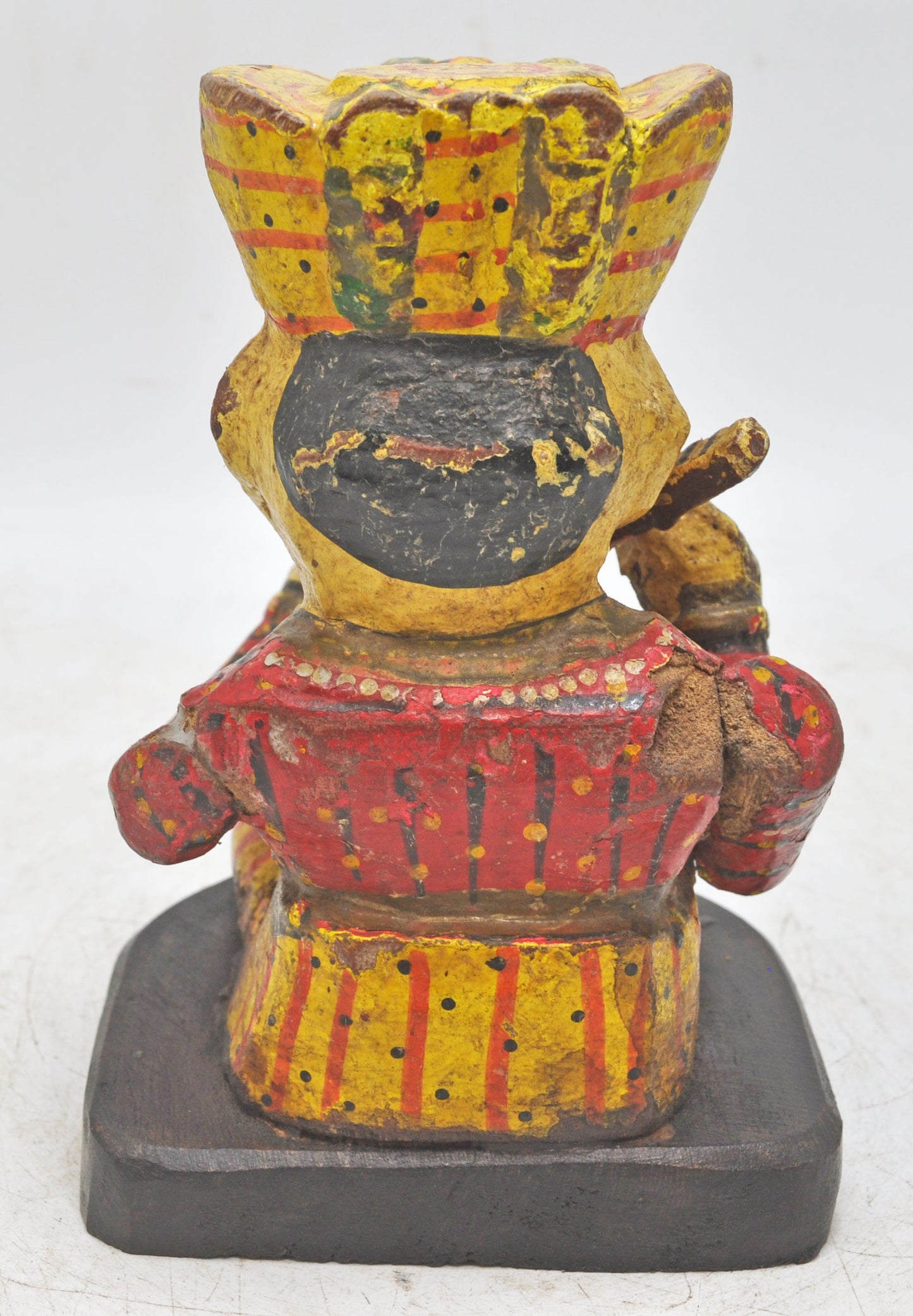 Vintage Wooden Musician Man Figurine Original Old Hand Carved Painted