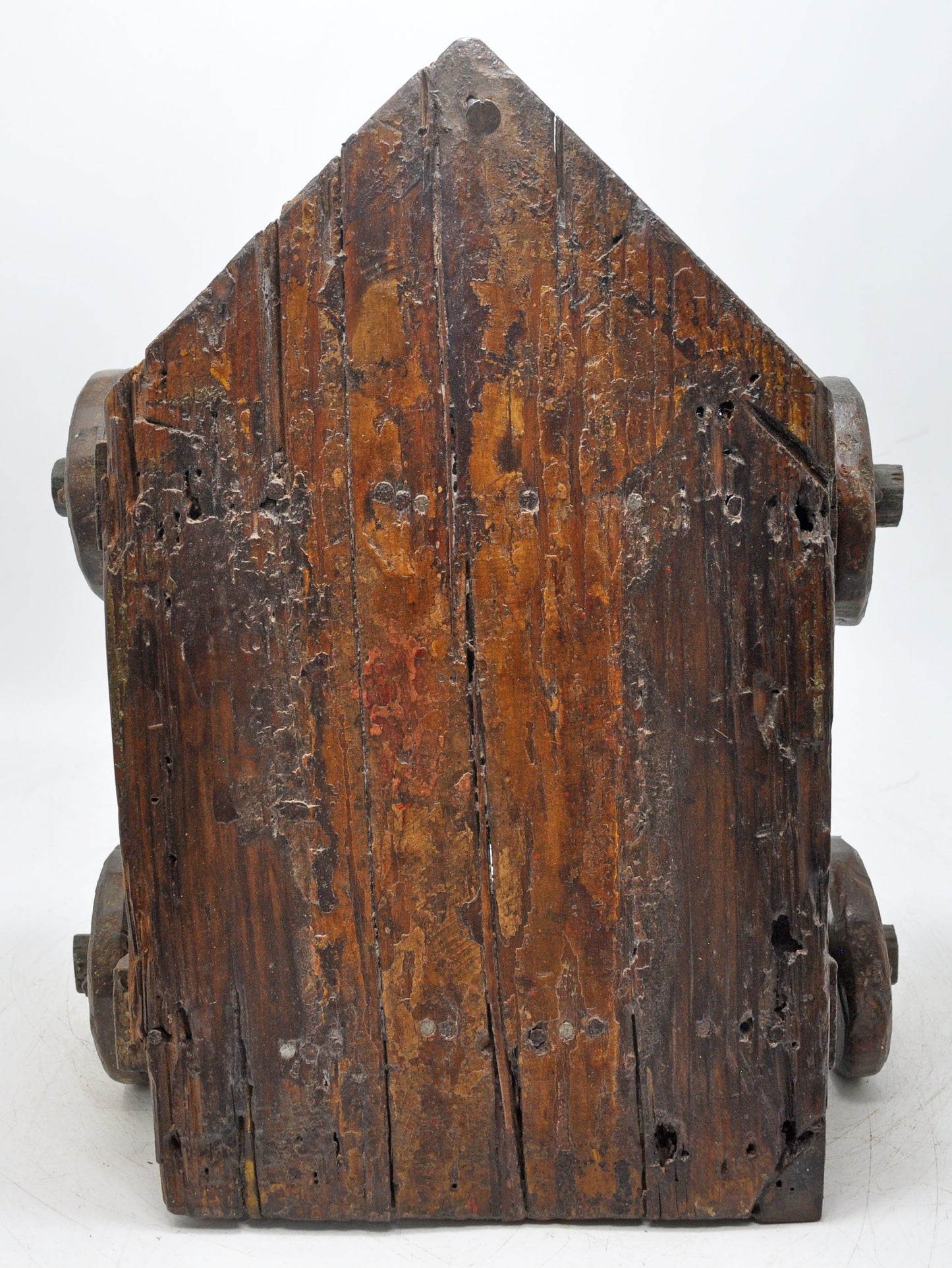 Antique Wooden Pedestal Stand on Wheels Original Old Hand Crafted