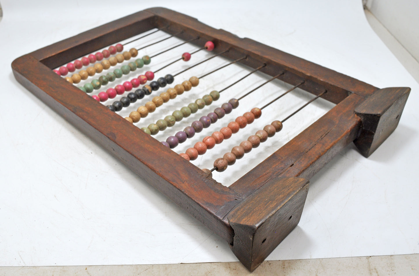 Vintage Wooden Counting Abacus Original Old Hand Crafted