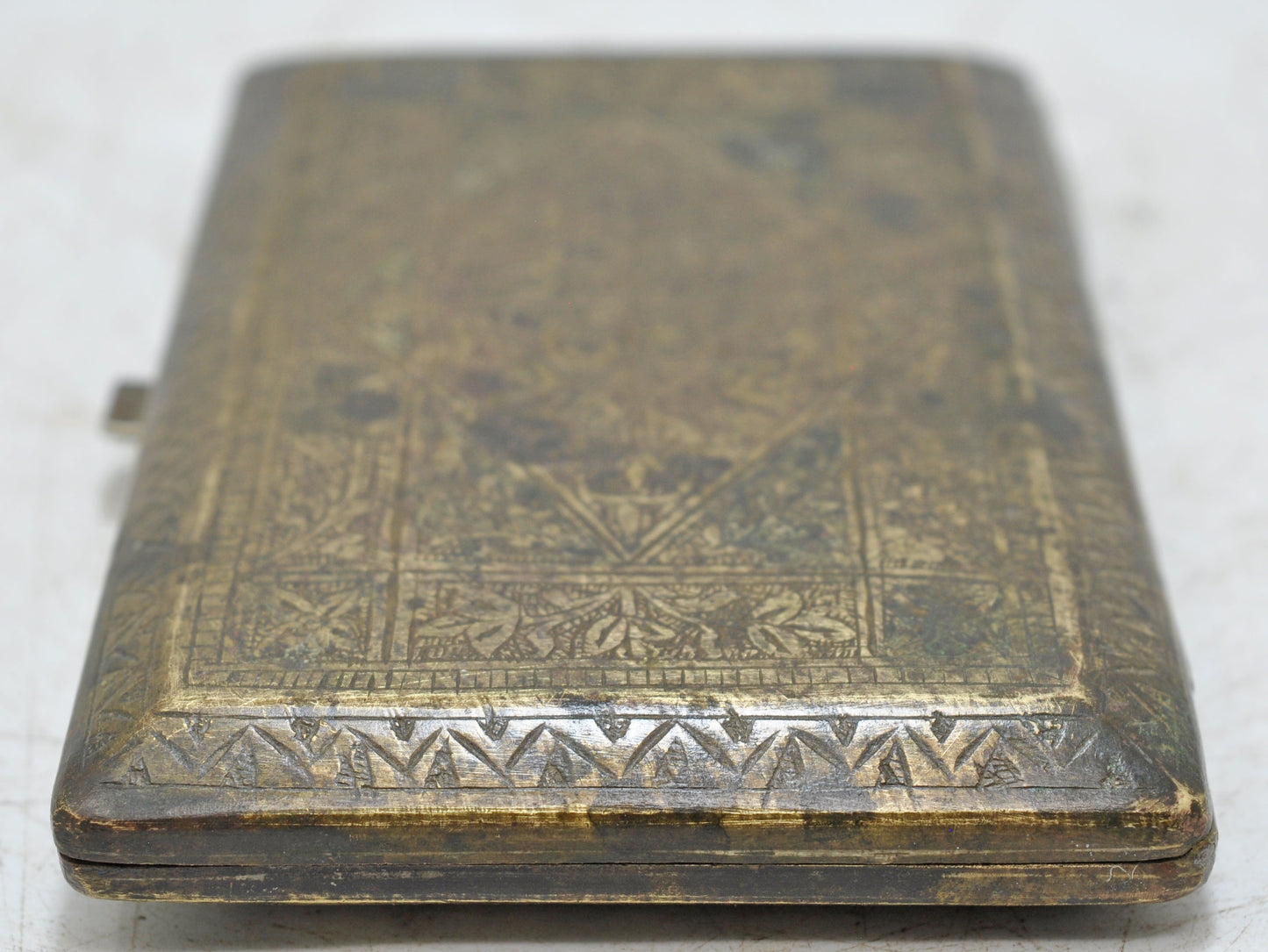Antique Brass Money Wallet Box Original Old Hand Crafted Fine Engraved