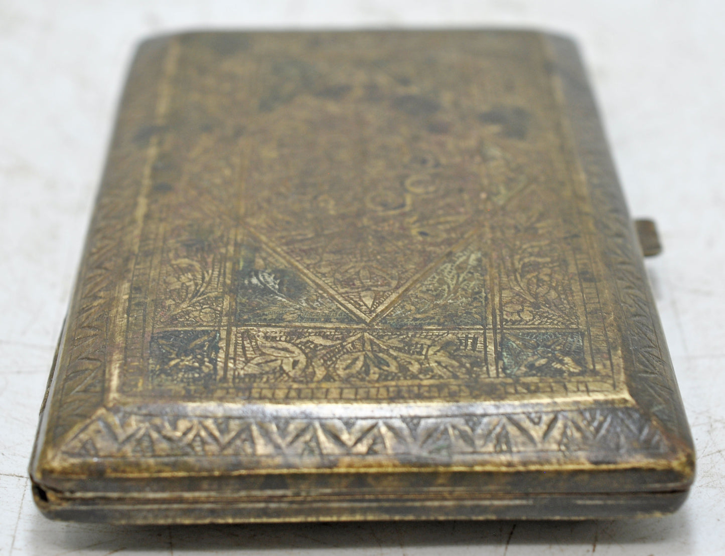 Antique Brass Money Wallet Box Original Old Hand Crafted Fine Engraved