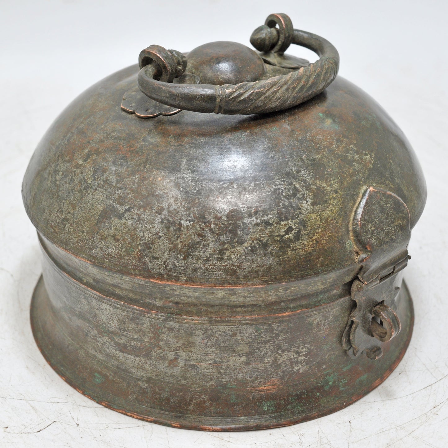 Antique Copper Round Betel Nuts Supari Box Original Old Hand Crafted