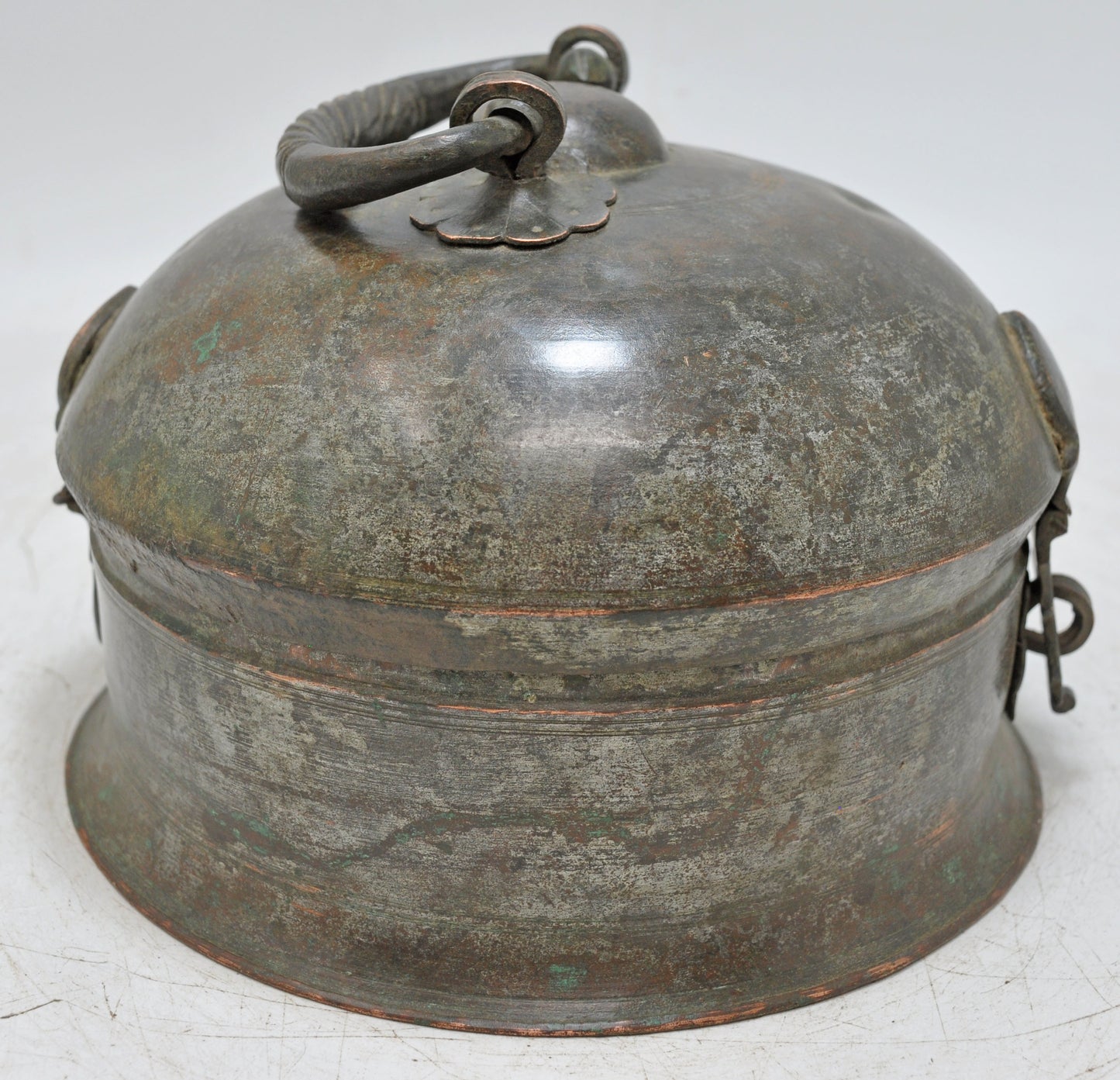 Antique Copper Round Betel Nuts Supari Box Original Old Hand Crafted