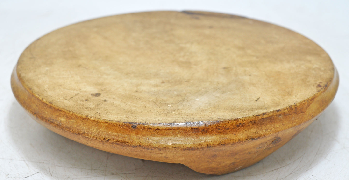 Antique White Marble Chapati Bread Rolling Plate Original Old Hand Carved