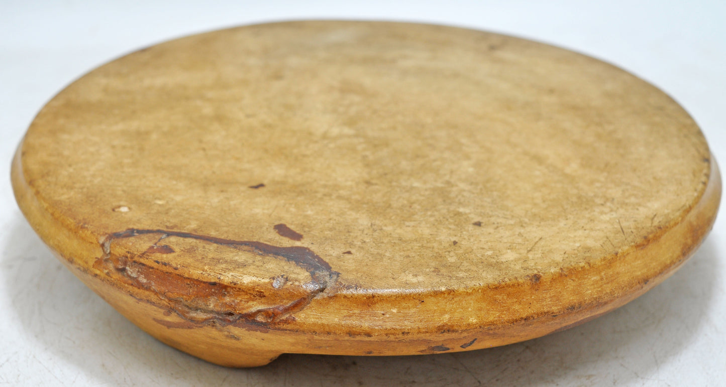 Antique White Marble Chapati Bread Rolling Plate Original Old Hand Carved