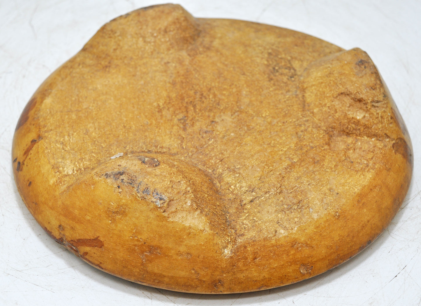 Antique White Marble Chapati Bread Rolling Plate Original Old Hand Carved