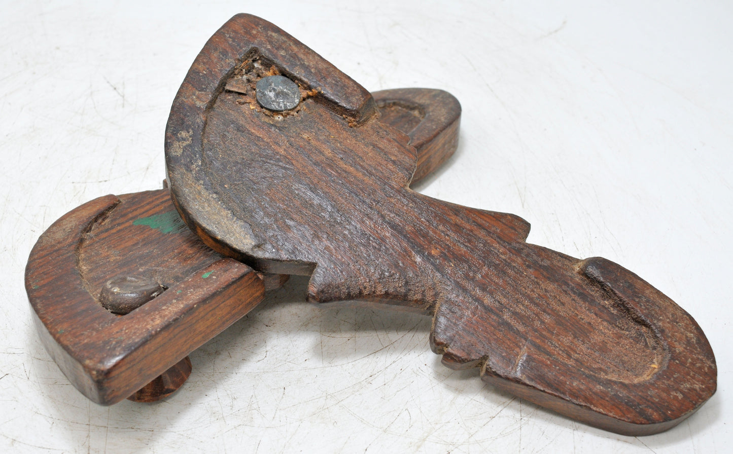 Antique Wooden Holy Man's Slippers Pair Original Old Fine Hand Carved