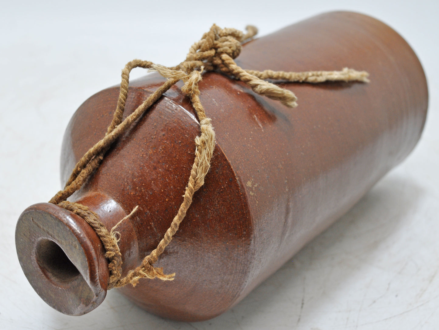 Antique Brown Sand Stone Ink Bottle Original Old Hand Crafted