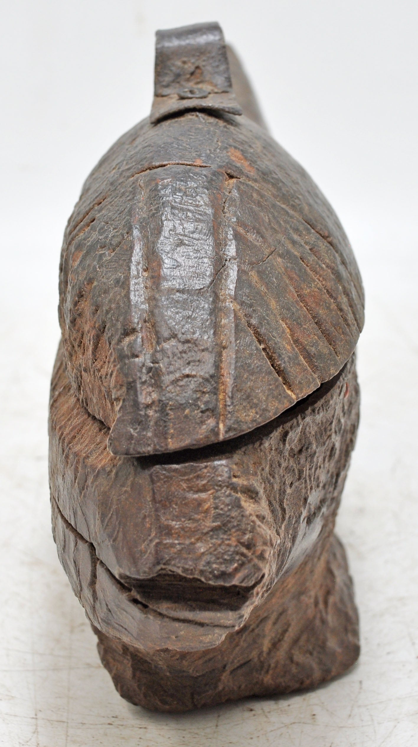 Antique Wooden Fish Shaped Spice Box Original Old Fine Hand Carved
