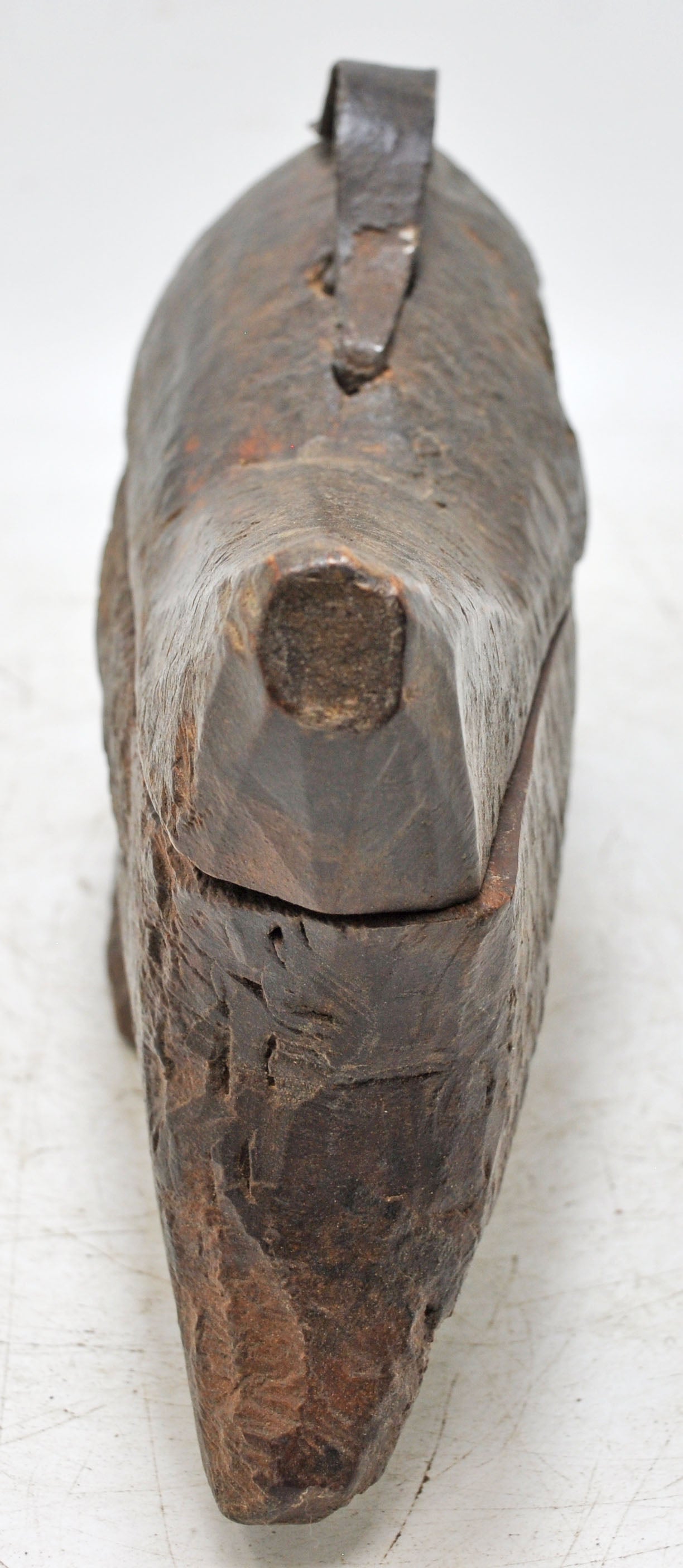 Antique Wooden Fish Shaped Spice Box Original Old Fine Hand Carved