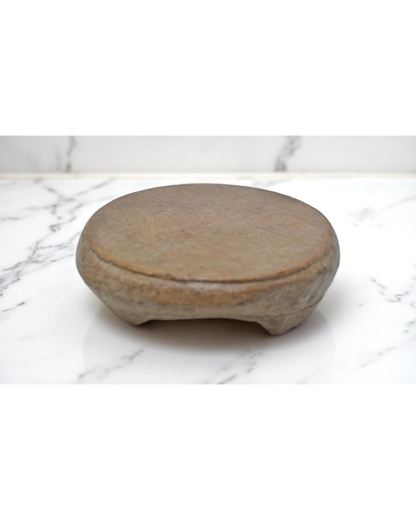 Antique Sand Stone Round Small Saffron Grinding Plate Original Old Hand Carved