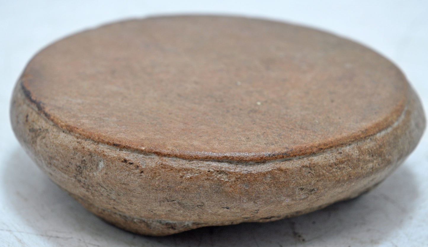 Antique Sand Stone Round Small Saffron Grinding Plate Original Old Hand Carved