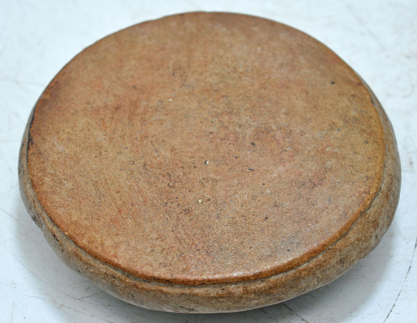 Antique Sand Stone Round Small Saffron Grinding Plate Original Old Hand Carved