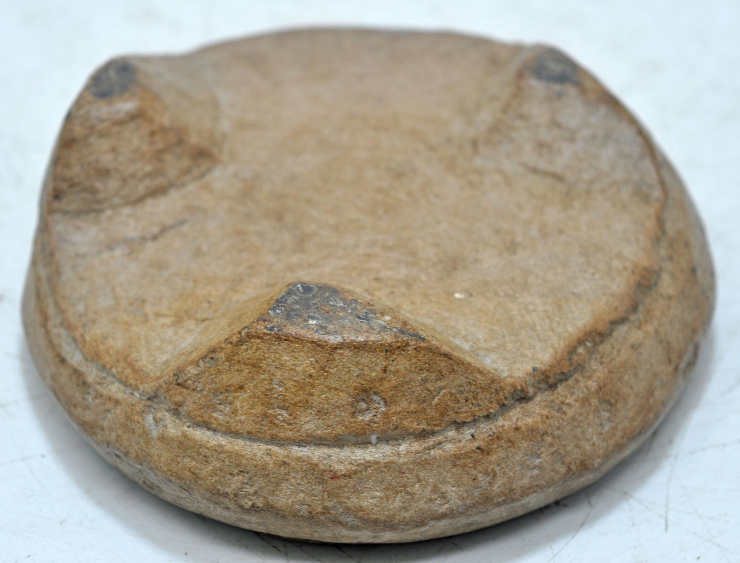 Antique Sand Stone Round Small Saffron Grinding Plate Original Old Hand Carved