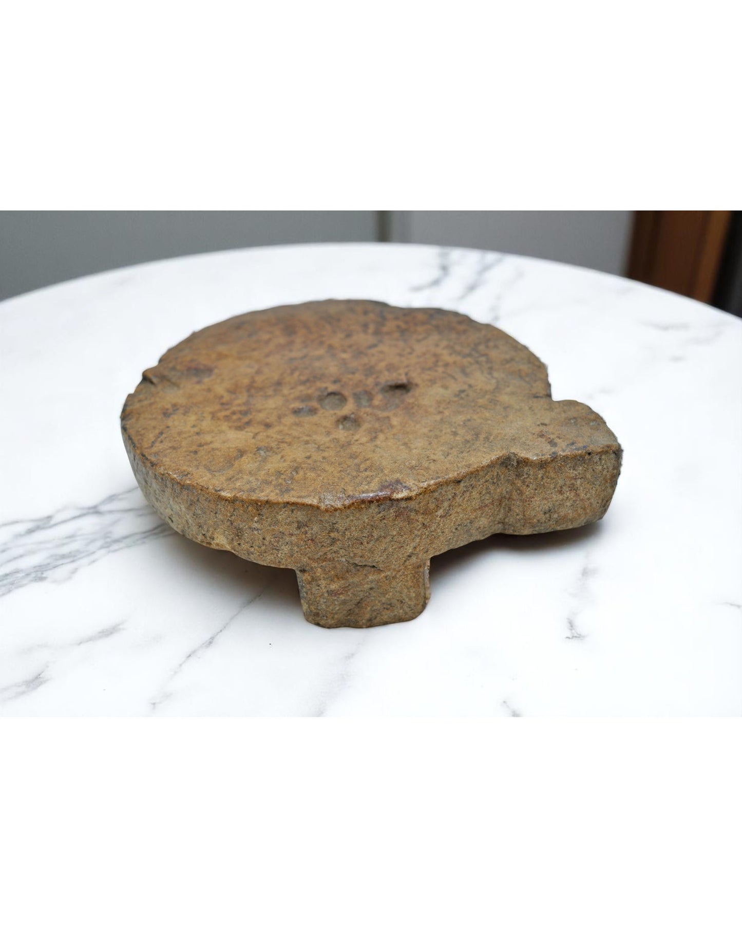 Antique Sand Stone Chapati Bread Rolling Plate Original Old Hand Carved