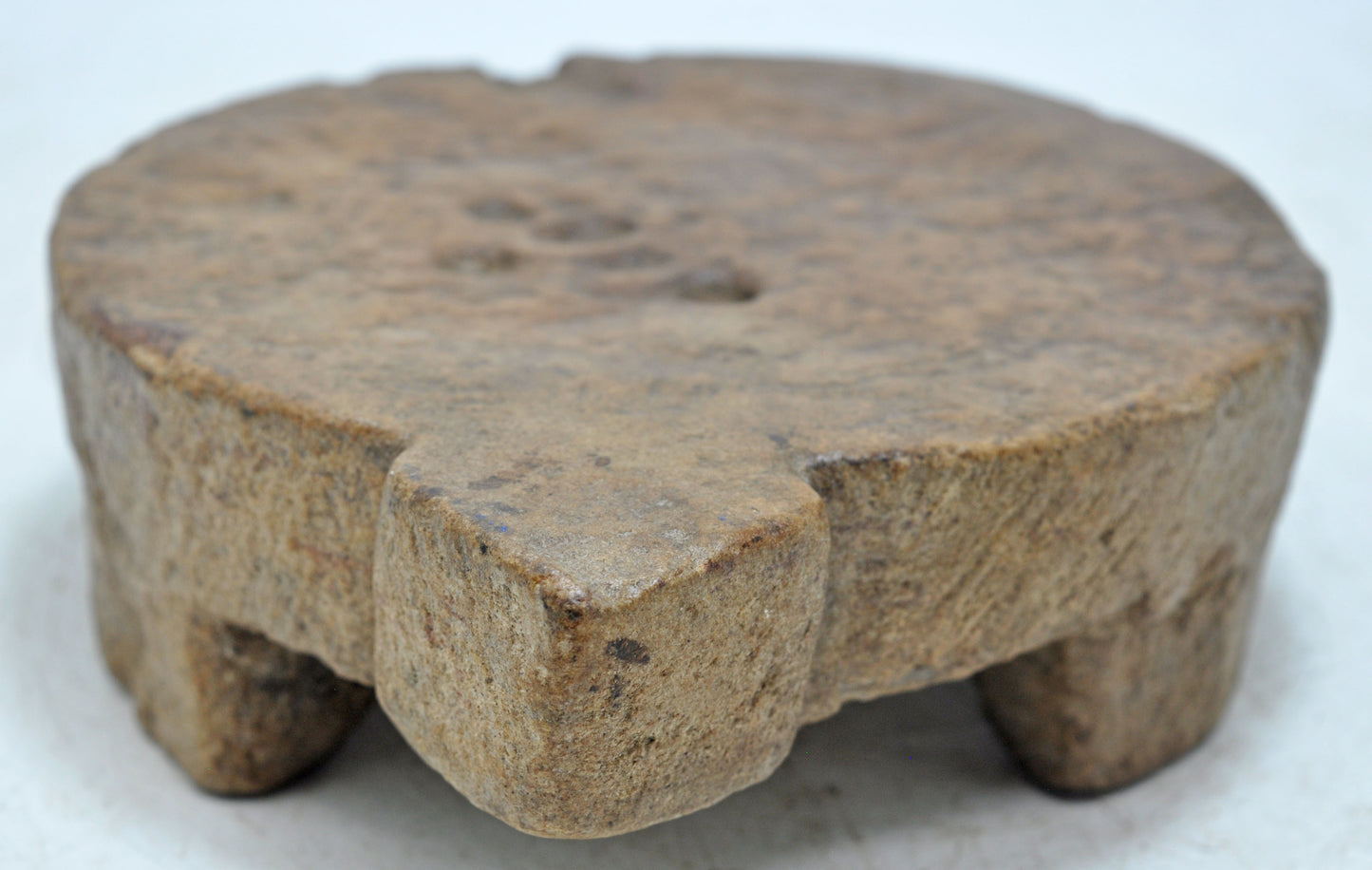 Antique Sand Stone Chapati Bread Rolling Plate Original Old Hand Carved