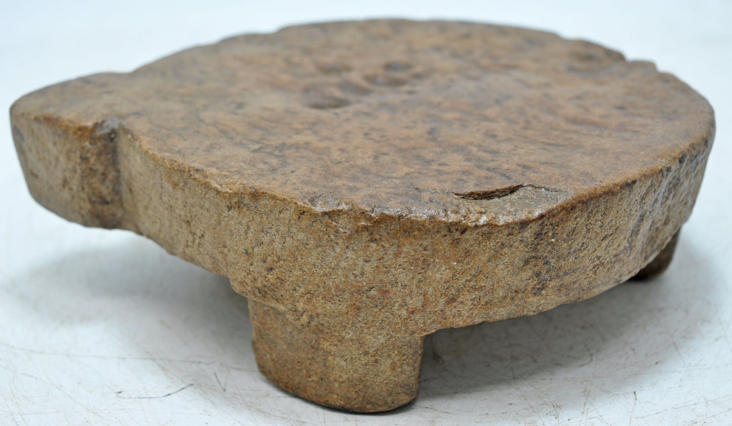 Antique Sand Stone Chapati Bread Rolling Plate Original Old Hand Carved