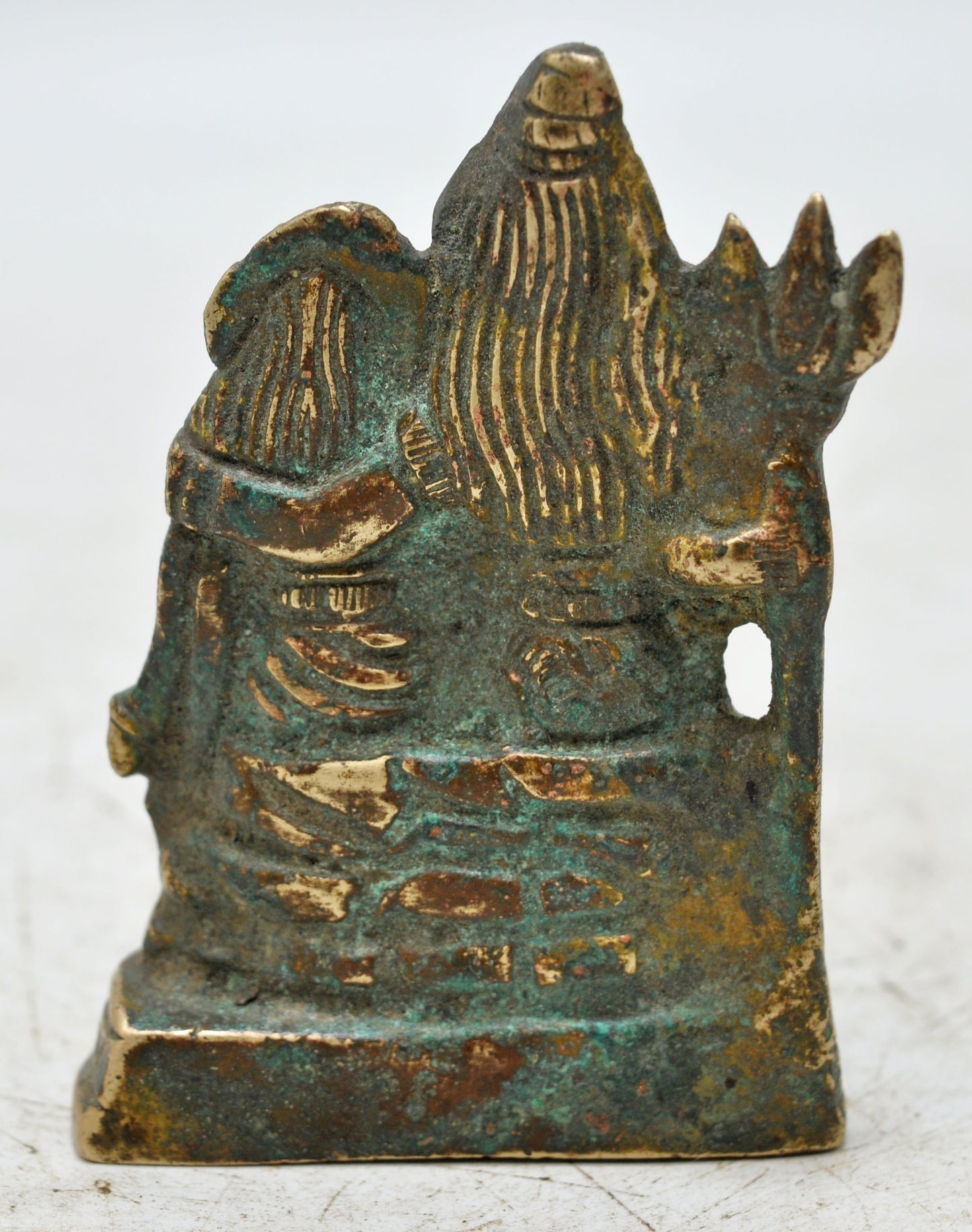 Antique Brass God Shiva Parwati Idol Figurine Original Old Hand Crafted Engraved