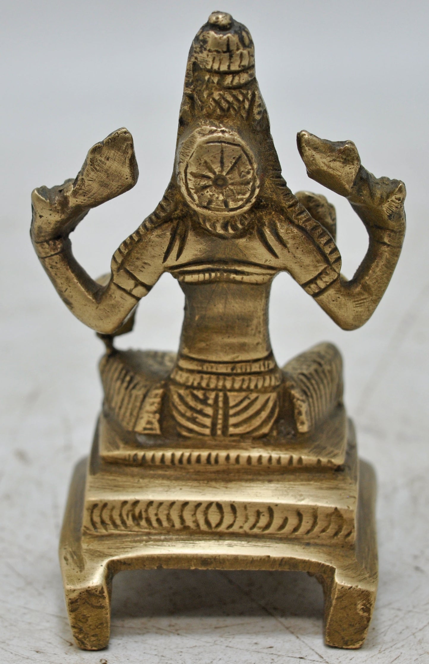 Antique Brass Goddess Laxmi Idol Figurine Original Old Hand Crafted Engraved
