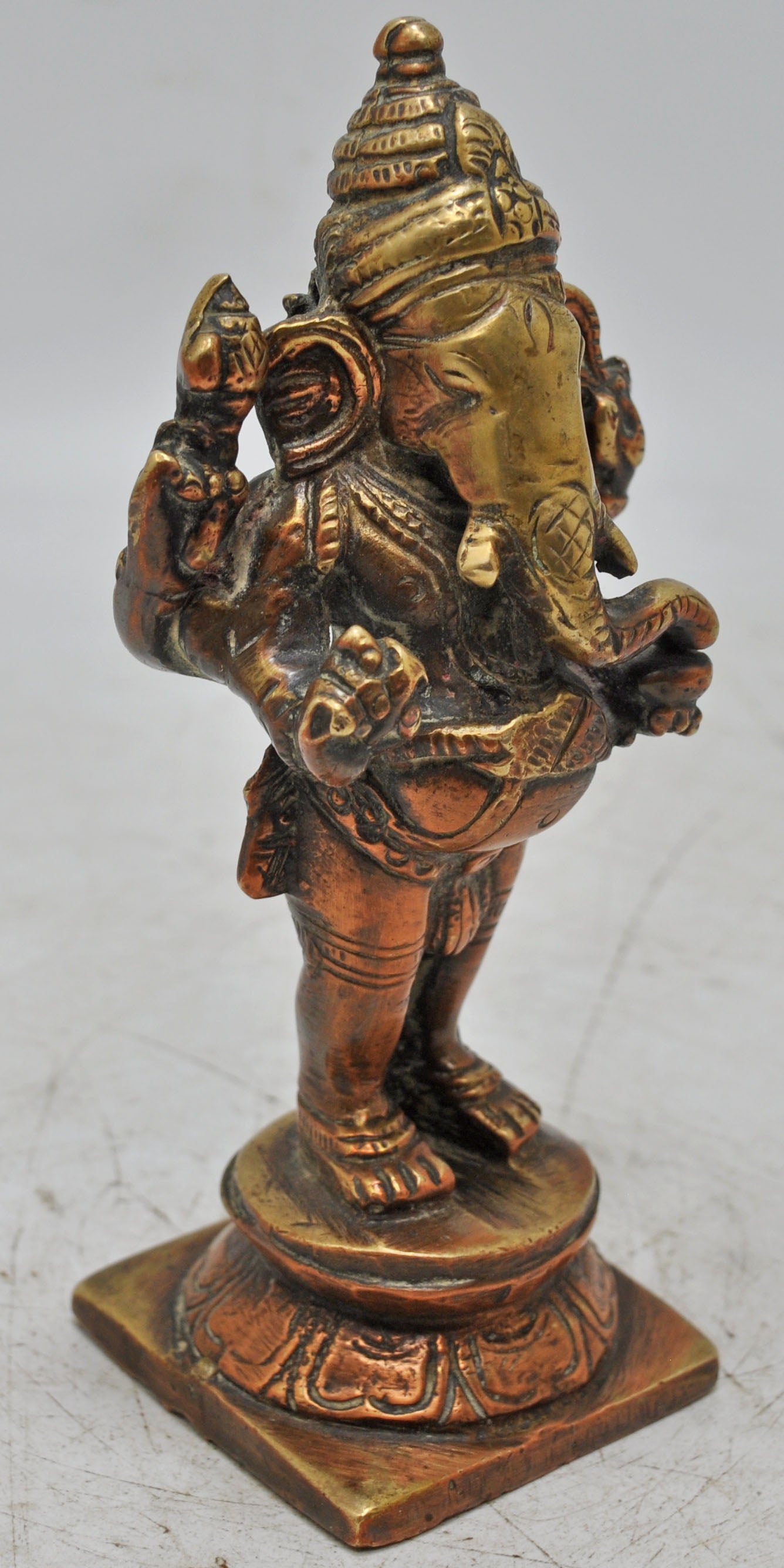 Antique Brass God Ganesha Idol Figurine Original Old Hand Crafted Engraved