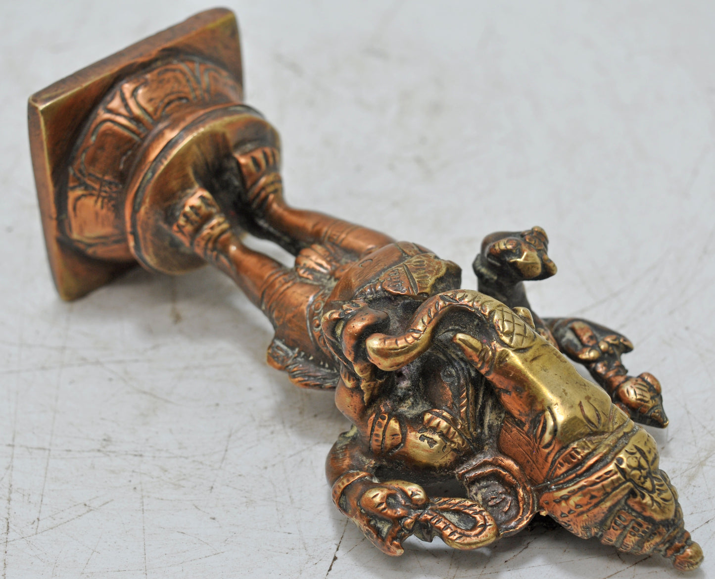 Antique Brass God Ganesha Idol Figurine Original Old Hand Crafted Engraved