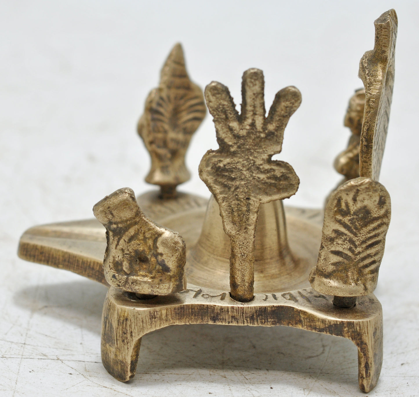 Antique Brass God Shiva Family Idol Figurine Original Old Hand Crafted Engraved