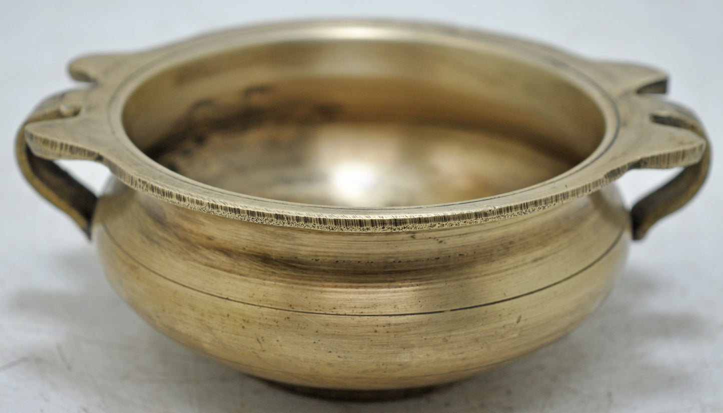 Antique Brass Small Rice Cooking Urli Bowl Original Old Hand Crafted