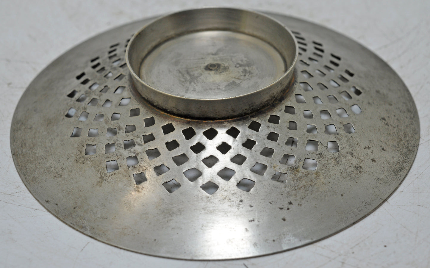 Antique Brass Round Decorative Plate Original Old Hand Crafted Jali Cut Engraved