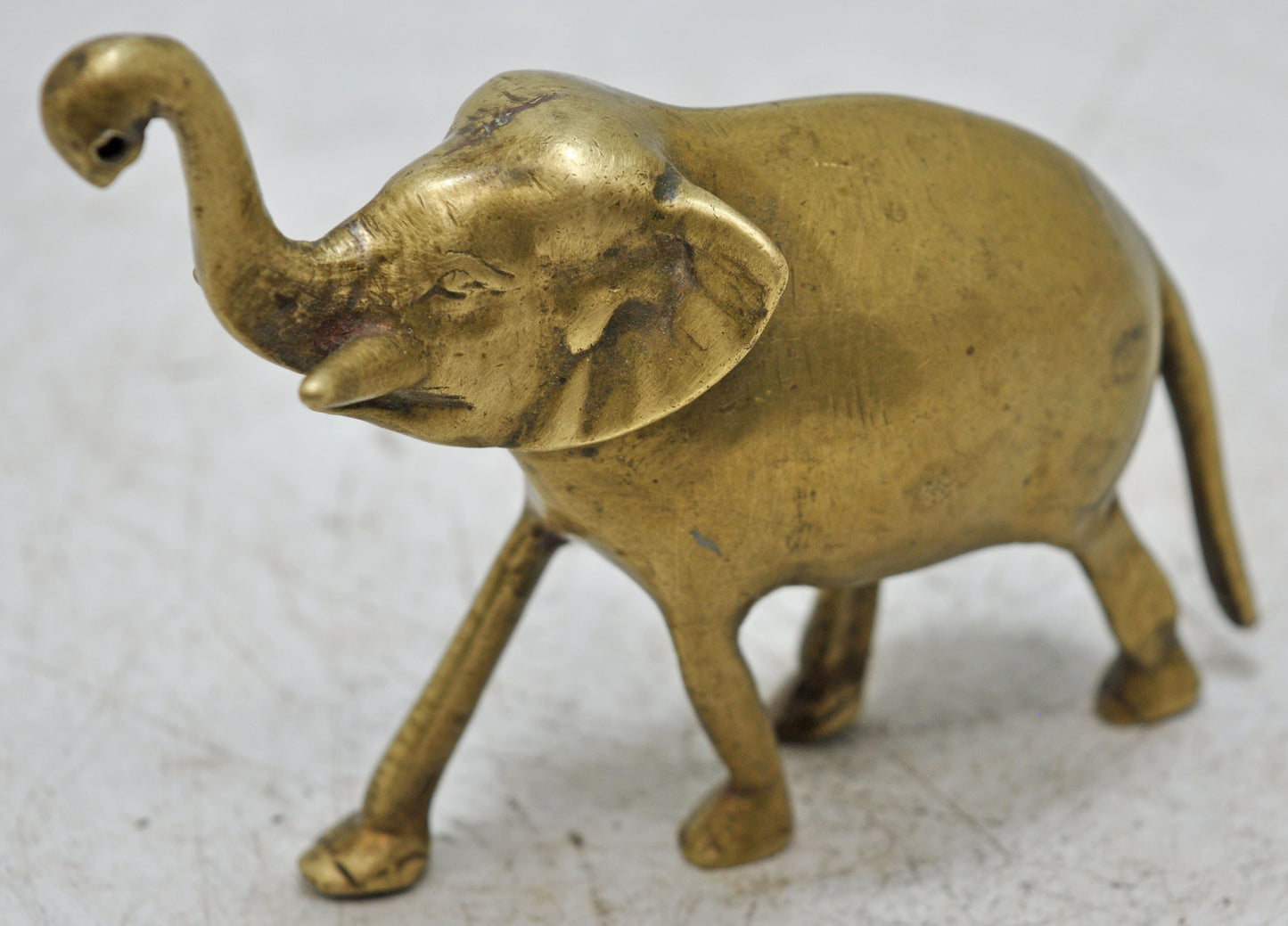 Antique Brass Elephant Figurine Original Old Hand Crafted