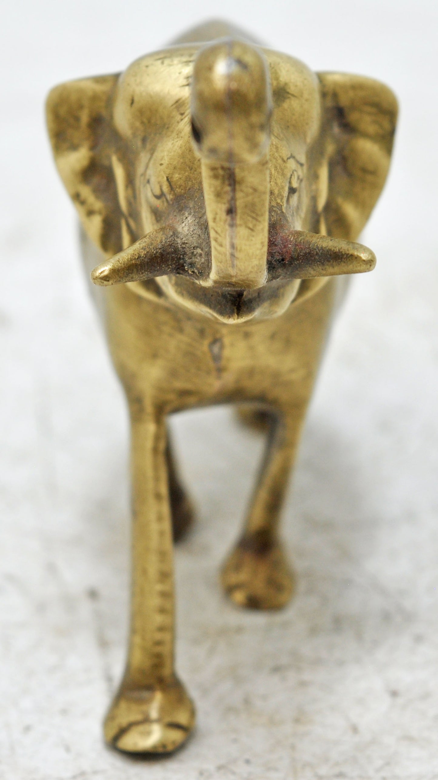 Antique Brass Elephant Figurine Original Old Hand Crafted