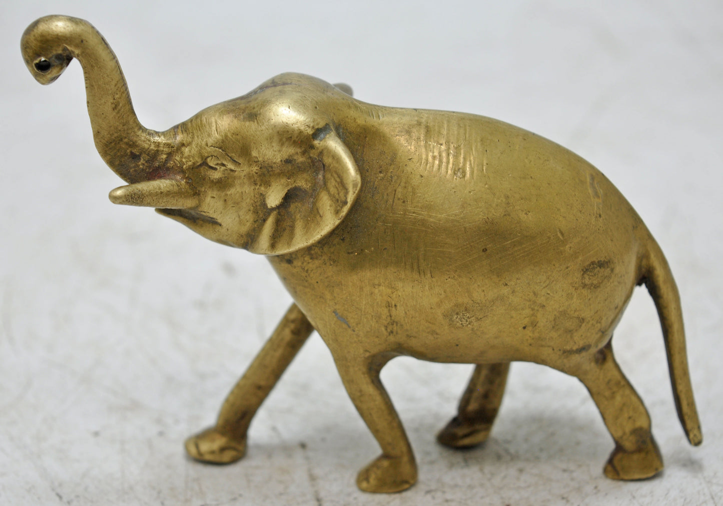 Antique Brass Elephant Figurine Original Old Hand Crafted
