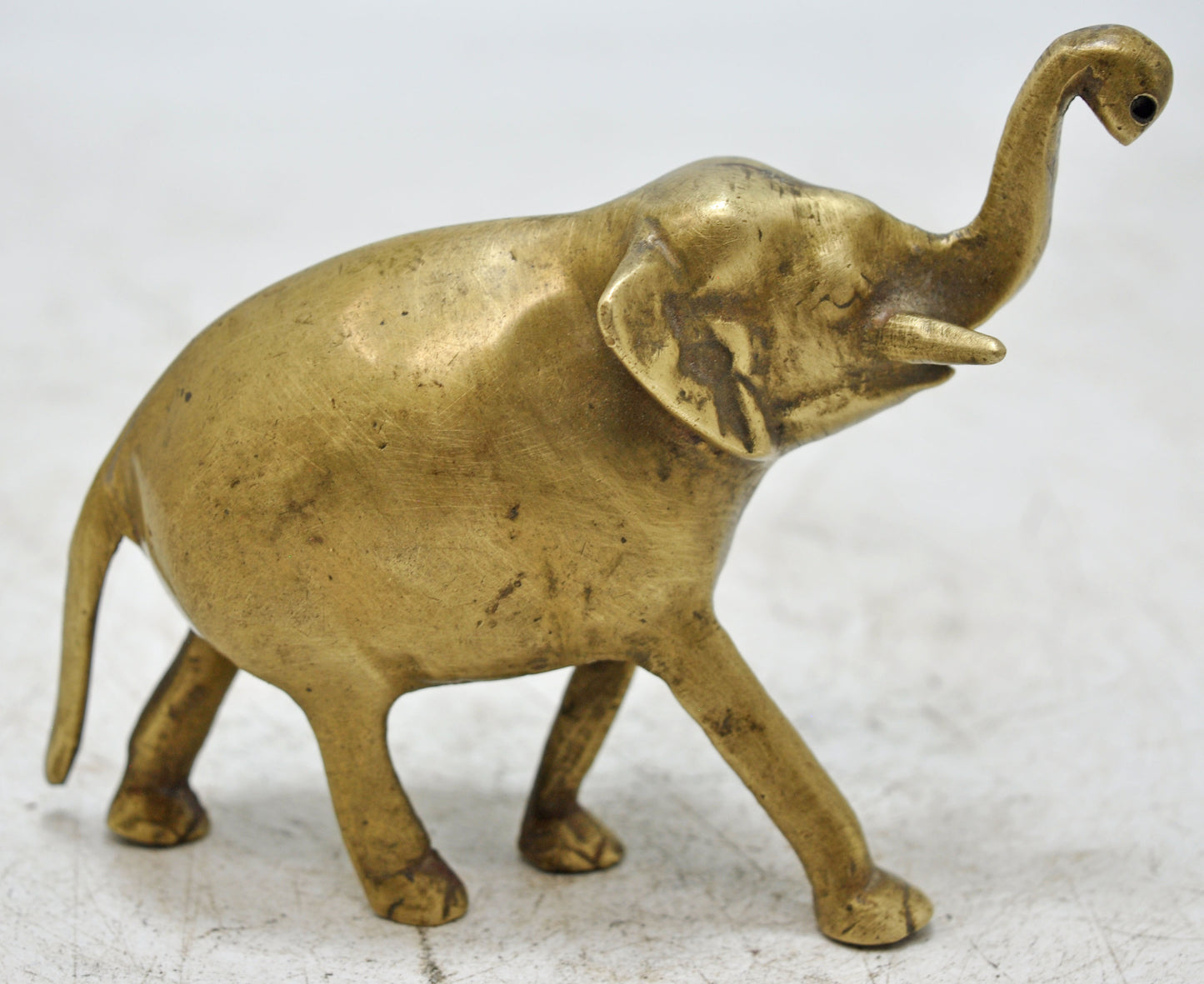 Antique Brass Elephant Figurine Original Old Hand Crafted