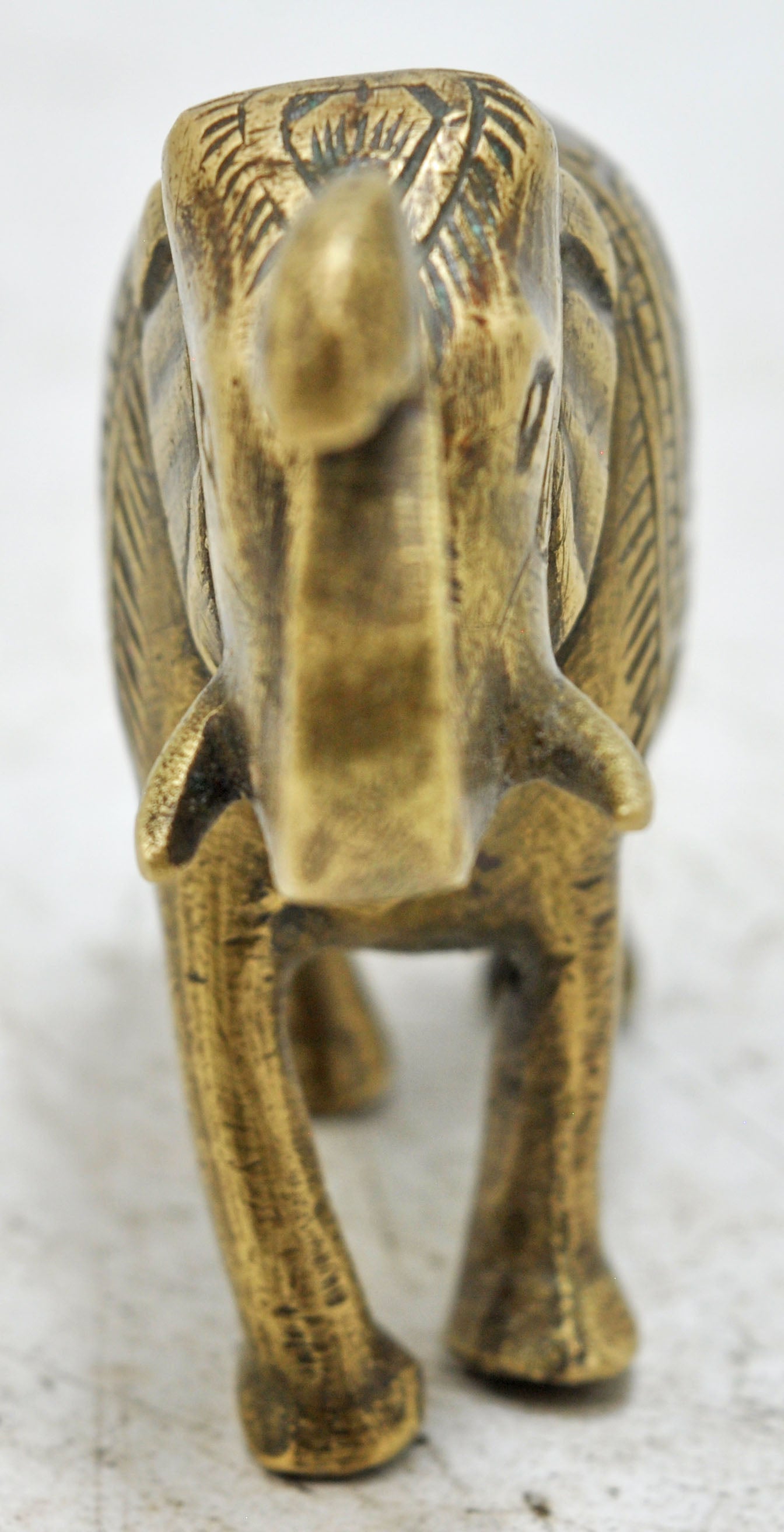 Antique Brass Elephant Figurine Original Old Hand Crafted
