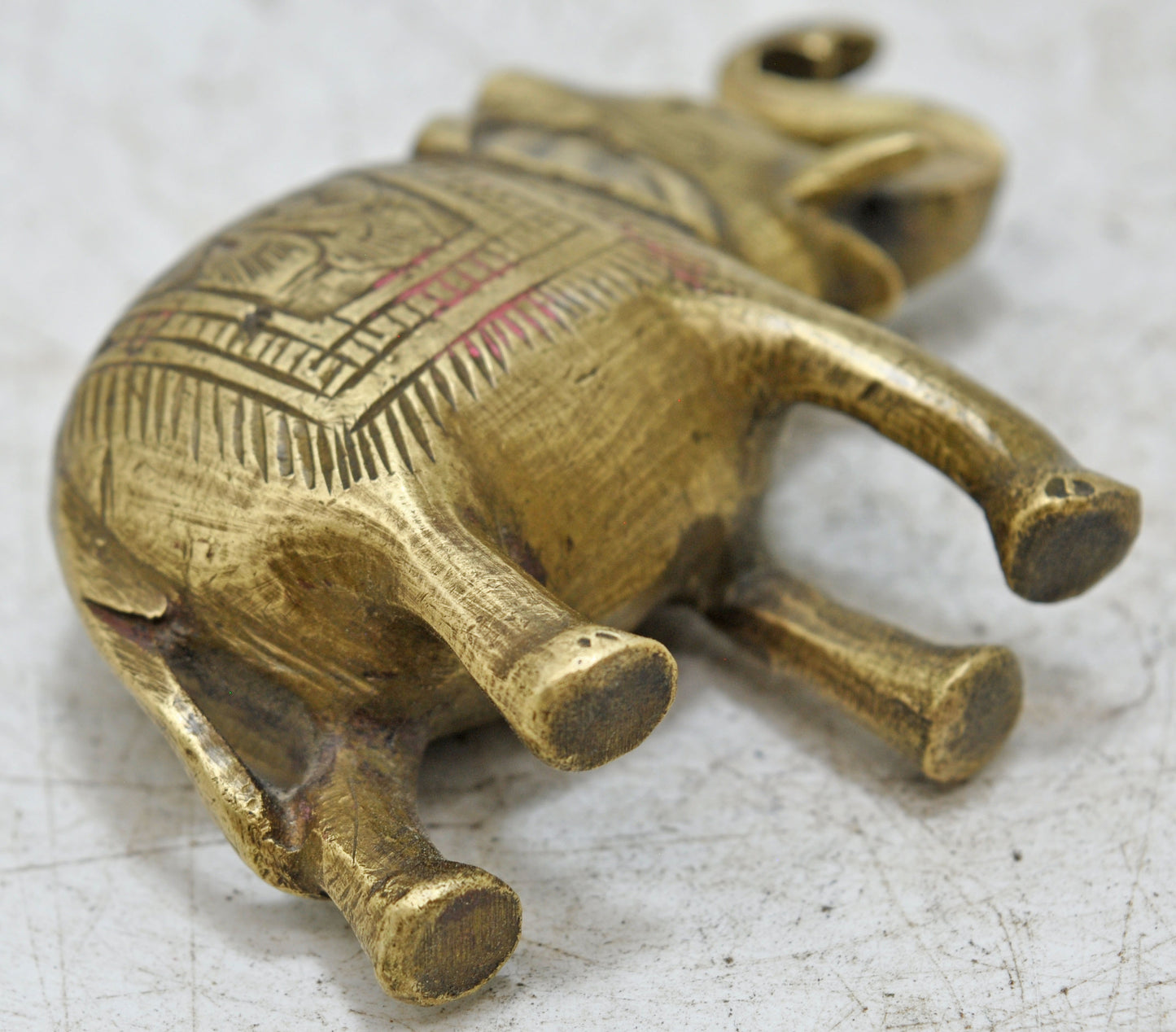 Antique Brass Elephant Figurine Original Old Hand Crafted