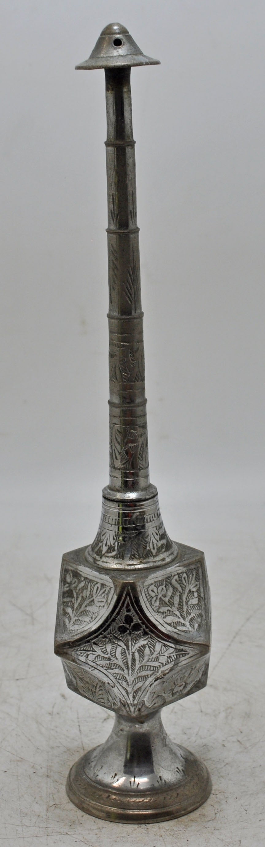 Antique Brass Holy Water Bottle Original Old Hand Crafted Engraved