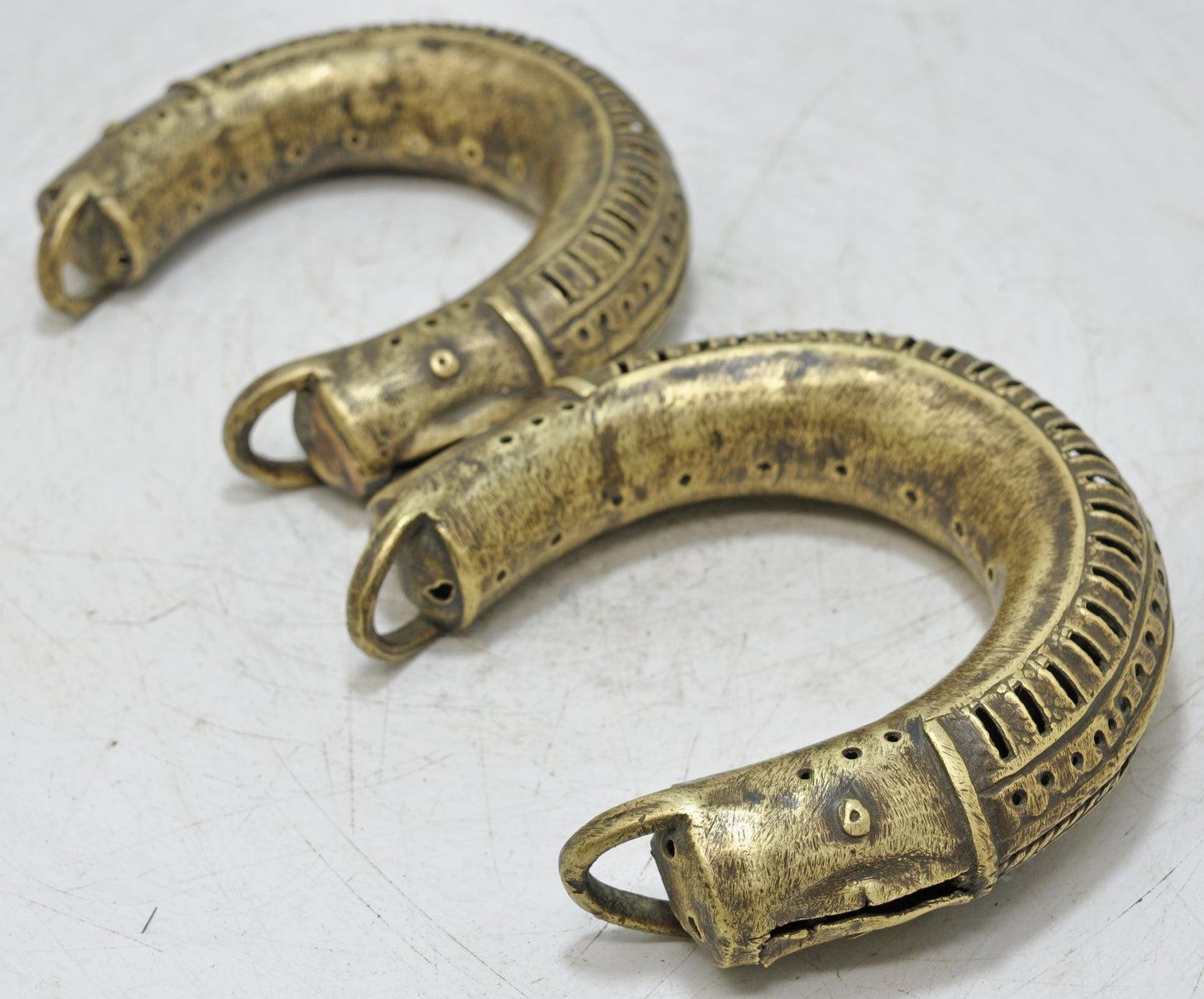 Antique Brass Large Jewellery Anklets Original Old Hand Crafted Engraved