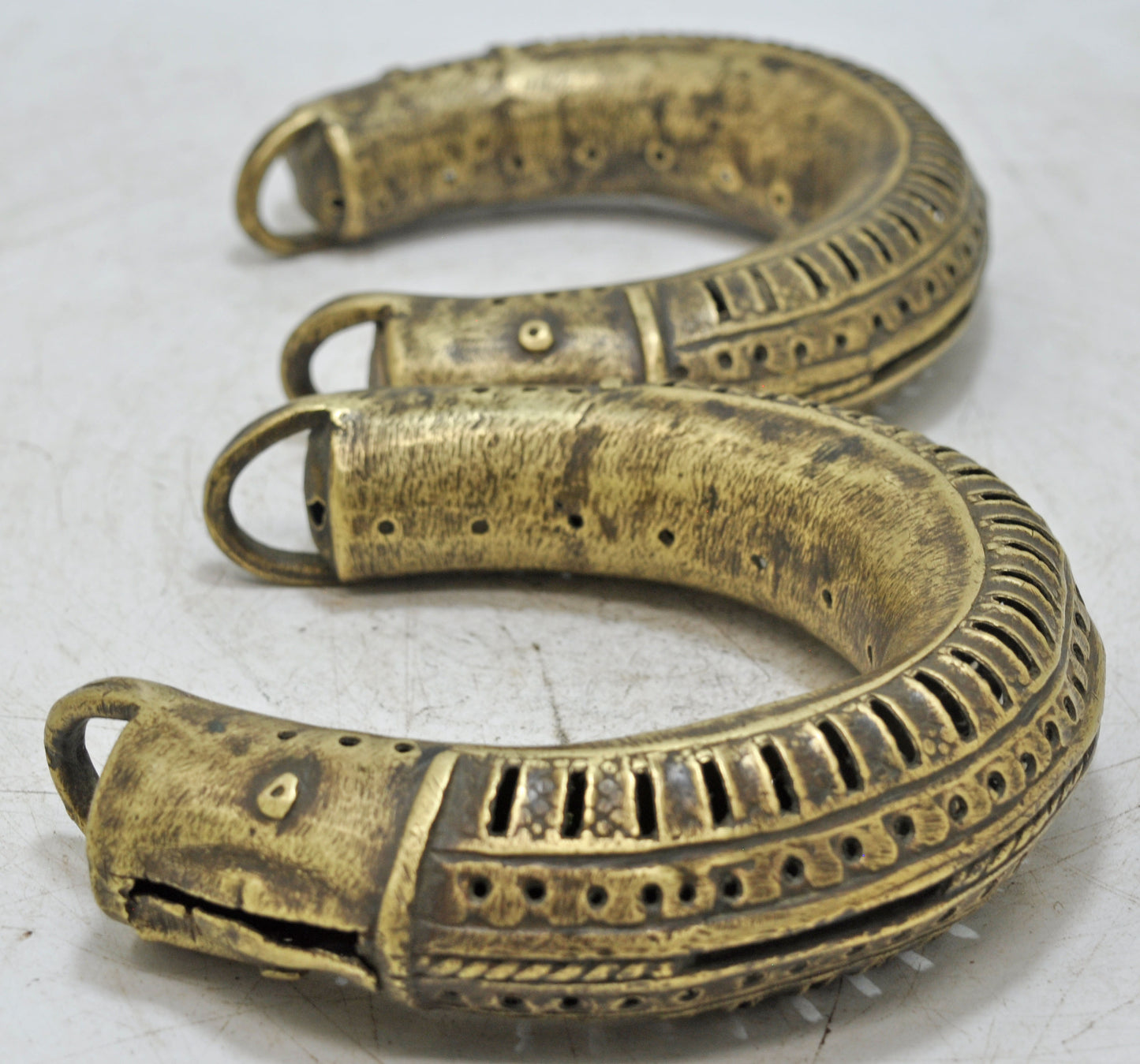 Antique Brass Large Jewellery Anklets Original Old Hand Crafted Engraved